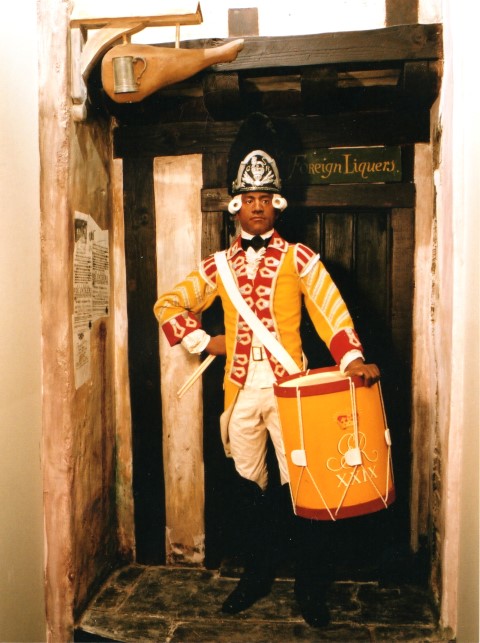 Model of Black Drummer in uniform of 29th Regiment